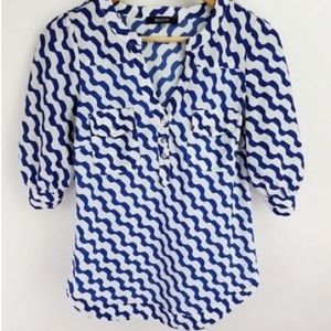41 Hawthorn Stitch Fix Blue White Top Blouse